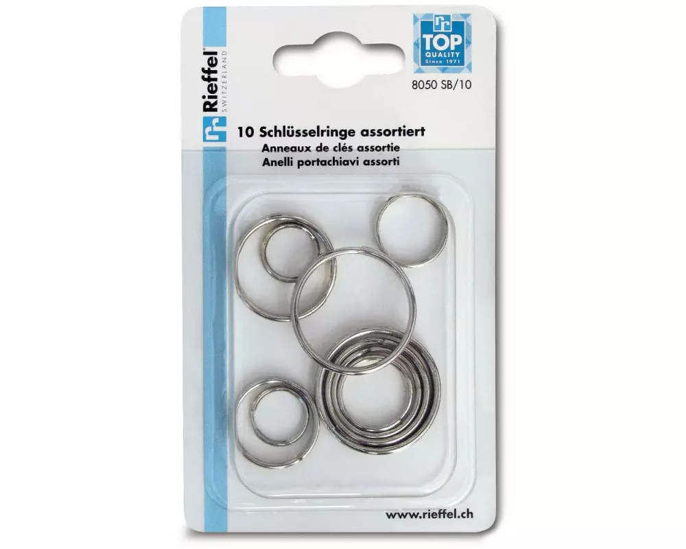 Robert Rieffel Schlüsselring 10 Stück, Silber