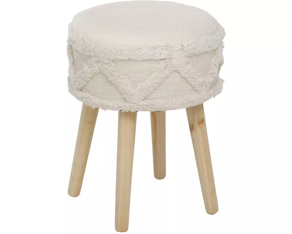 Boltze Hocker Dali MDF/Kiefer, Natur/Cremeweiss