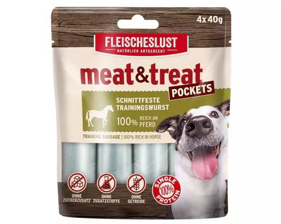 Fleischeslust Leckerli Meat & Treat Pockets Pferd, 4 x 40 g