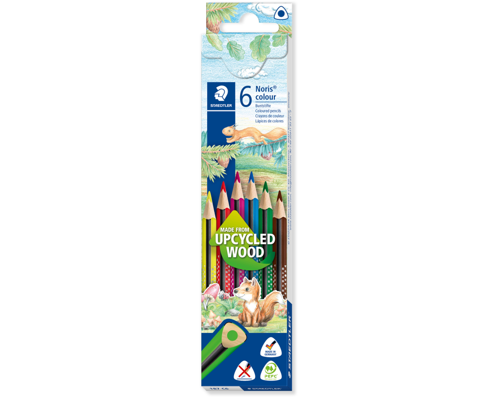 STAEDTLER Farbstifte Noris Colour 187C6 03 upcycled Wood 6 Stück