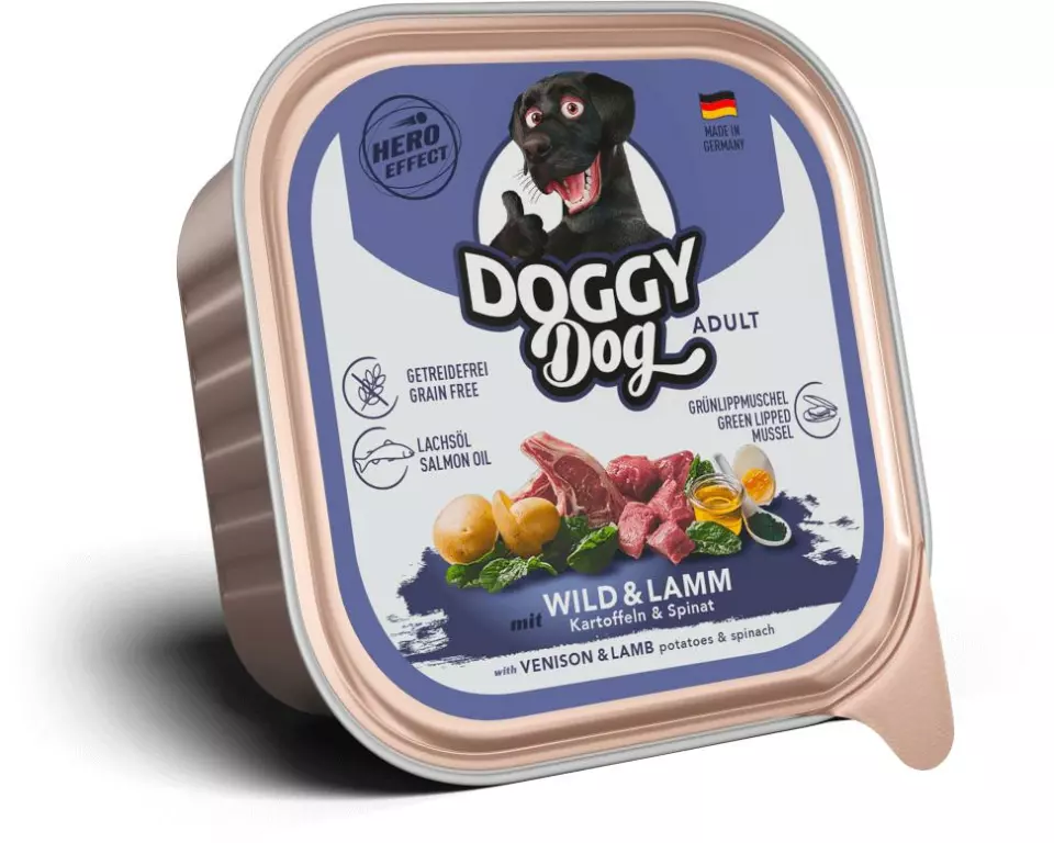 DOGGY Dog Nassfutter DoggyDog Schale Wild, Lamm Adult 150 g
