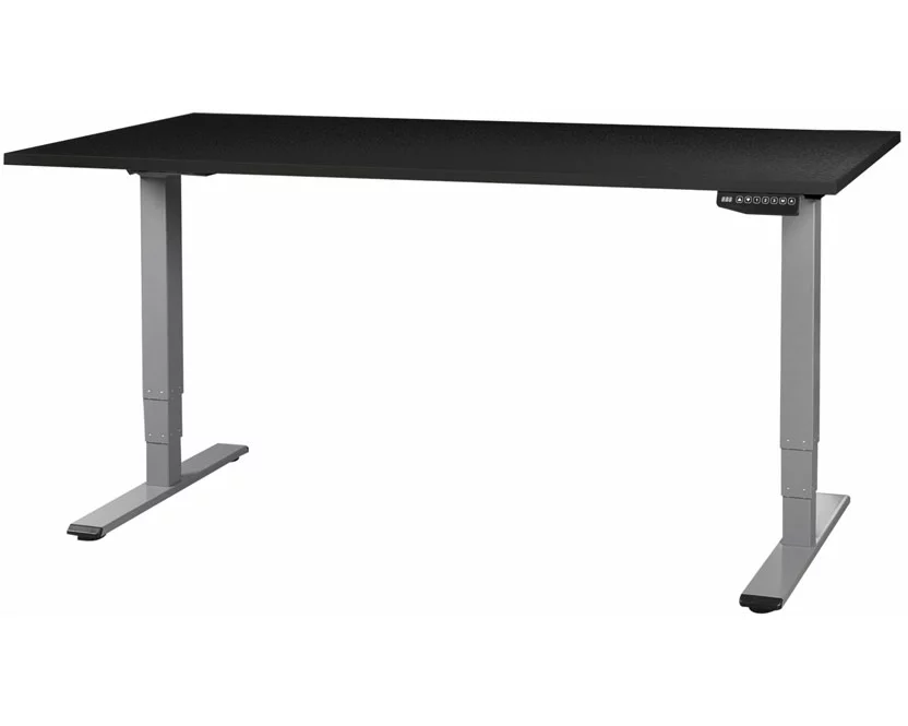 CONTINI höhenverstellbarer Bürotisch 1.8x0.8m schwarz / Gestell grau RAL 7045