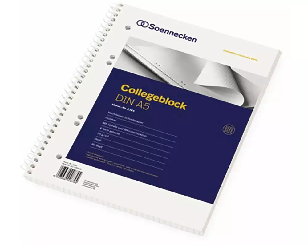 Soennecken Notizheft Collegeblock A5, kariert, 80 Blätter