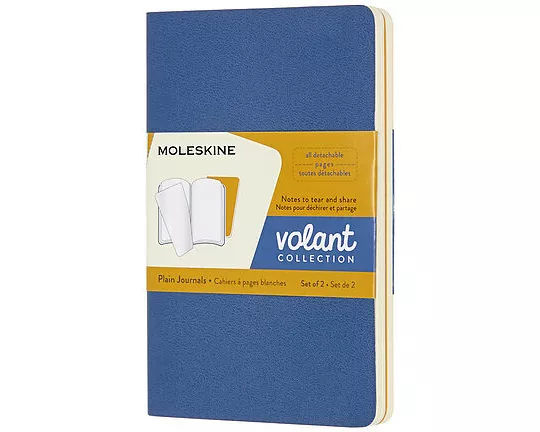 Moleskine Volant P/A6, 2x Set, Plain, Soft Cover, Forget-Me-Not Blue, Amber Yellow