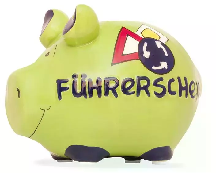 G. Wurm Spardose Führerschwein Gelb