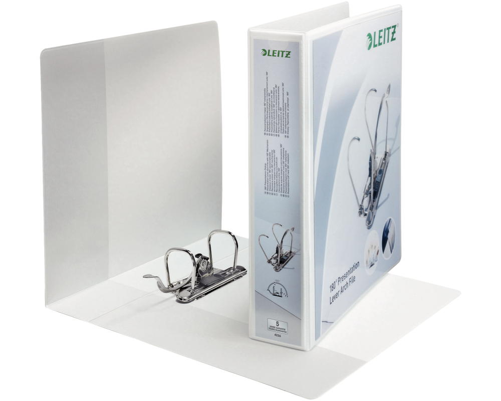 LEITZ Präsentationsordner weiss 4226-00-01 A4 Überbreite, für 350 Blatt