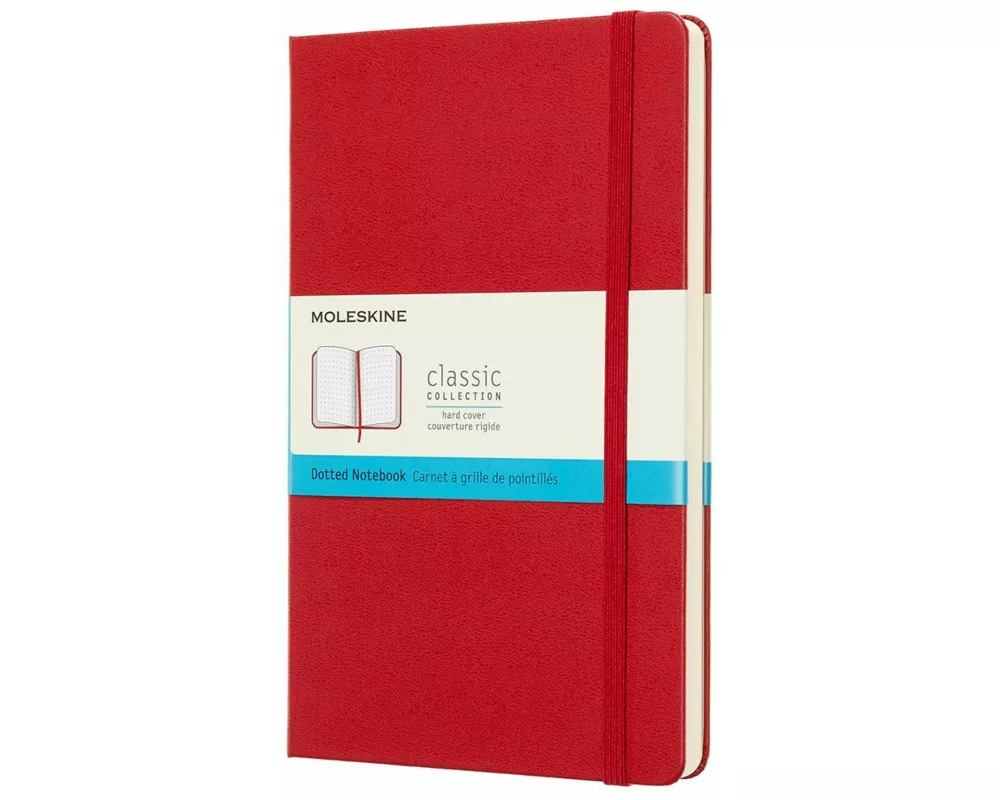 Moleskine Notebook L/A5, Dotted, Hard Cover, Scarlet Red