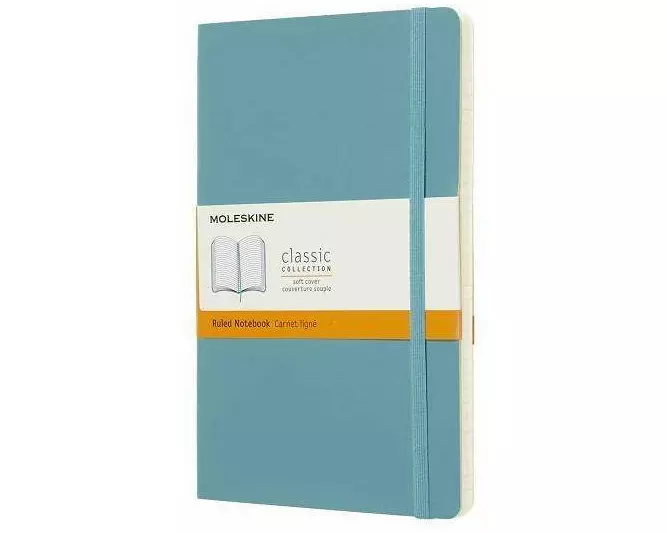 Moleskine Notebook L/A5, Ruled, Soft Cover, Reef Blue