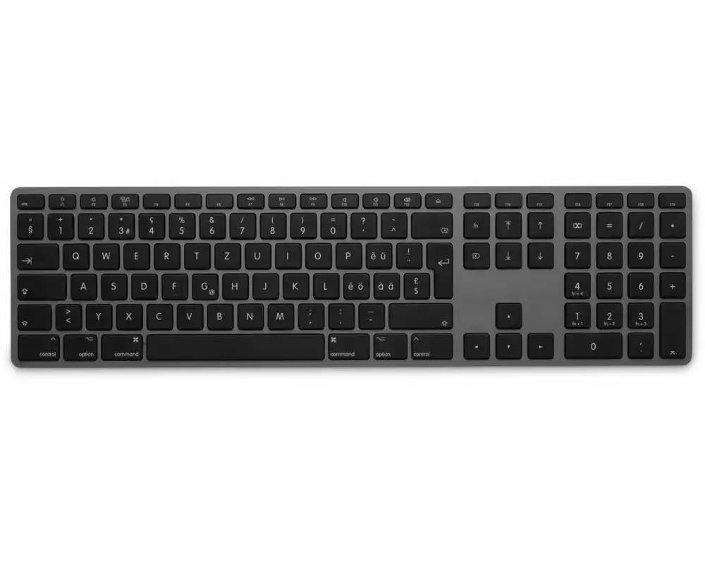 LMP Tastatur WKB-1243 BT Grau, CH-Layout mit Ziffernblock