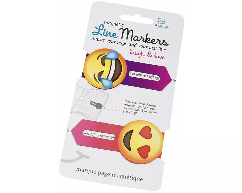 Line Markers (Emoji/Laugh&Love) - Magnetische Lesezeichen - 2er Set