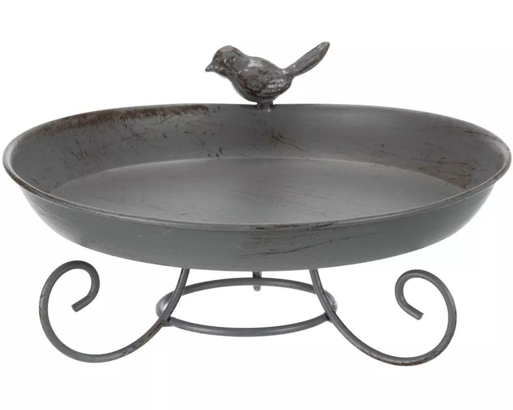 Trixie Vogeltränke zum Hinstellen, 800 ml, ø 22 cm, Grau