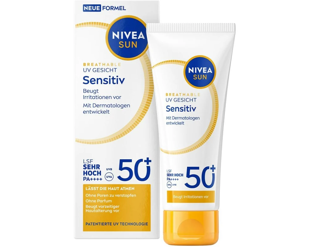 NIVEA SUN Sonnencreme UV Face Sensitive LSF 50+ 40 ml