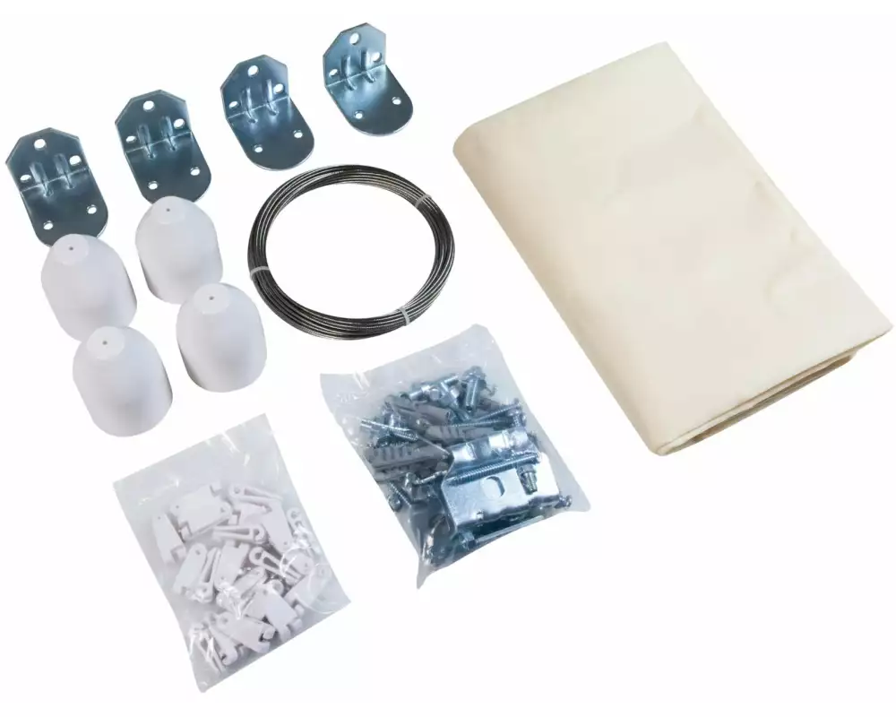 Windhager Sonnensegel-Pergola-Komplett-Set, 270 x 140 cm, Weiss