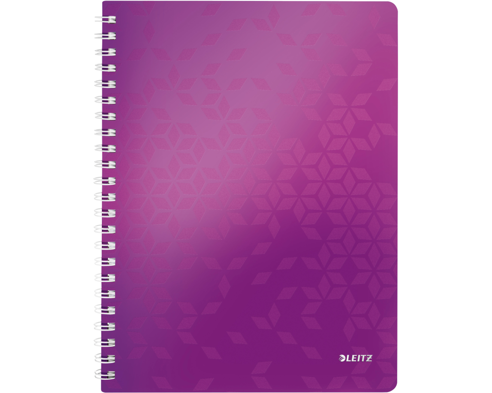 LEITZ Spiralbuch WOW PP A4 46380062 violett 80 Blatt