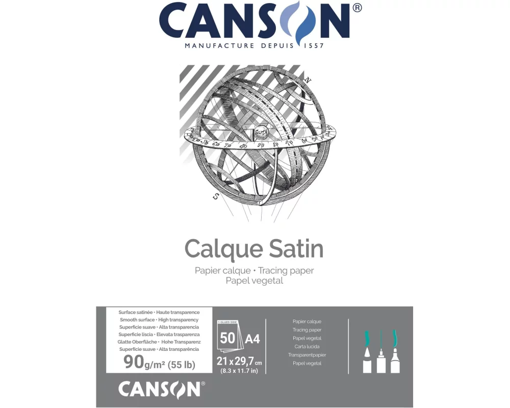 Canson Transparentpapier A4, 90 g/m², 50 Blatt