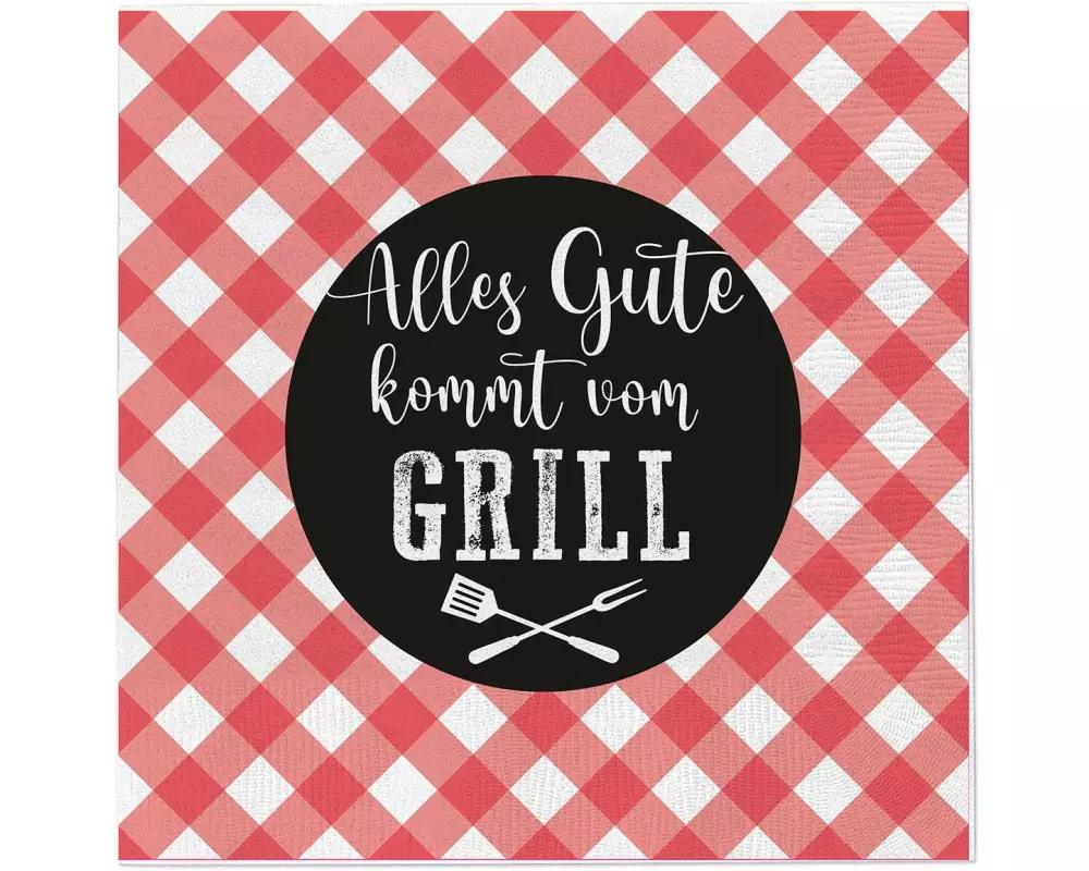G. Wurm Papierservietten Grill 33 cm x 33 cm, 20 Stück