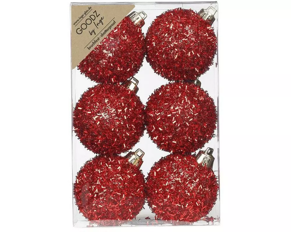 INGES CHRISTMAS DECOR Weihnachtskugel Ø 6 cm, 1 Stück, Rot
