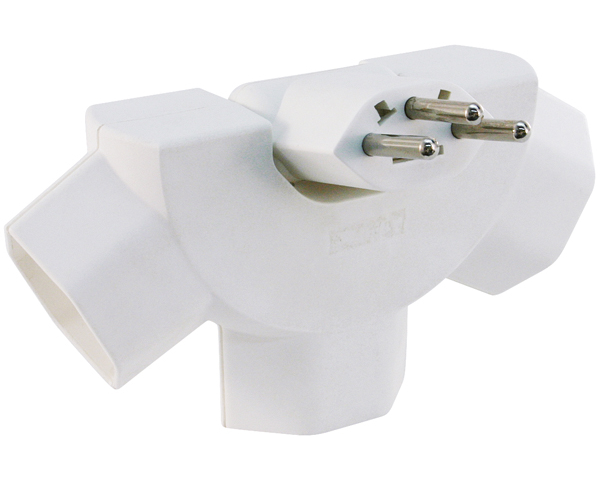 STEFFEN STEKO Abzweigstecker 1499769 weiss 3 Stecker