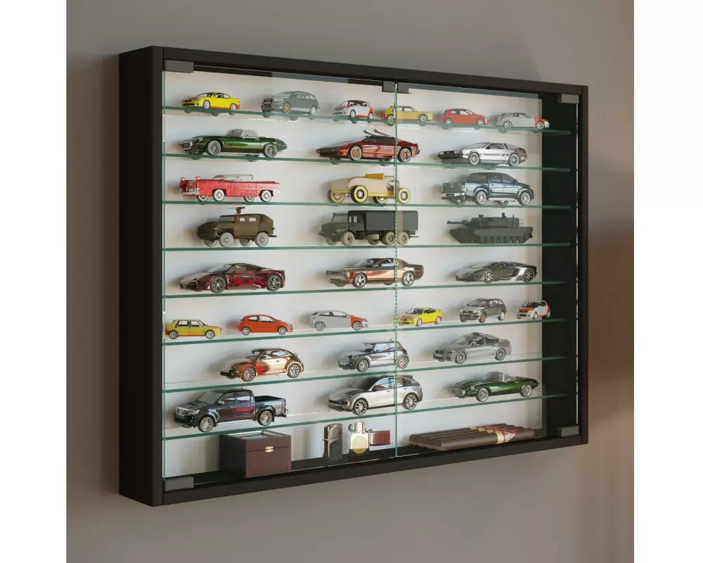 VCM Vitrine Mandosa XXL 80 x 60 cm, Schwarz