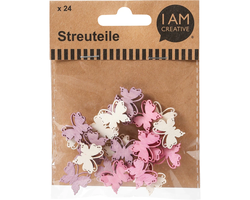 I AM CREATIVE Streuteile Schmetterling 4501.8 III, bunt, 24 Stk.