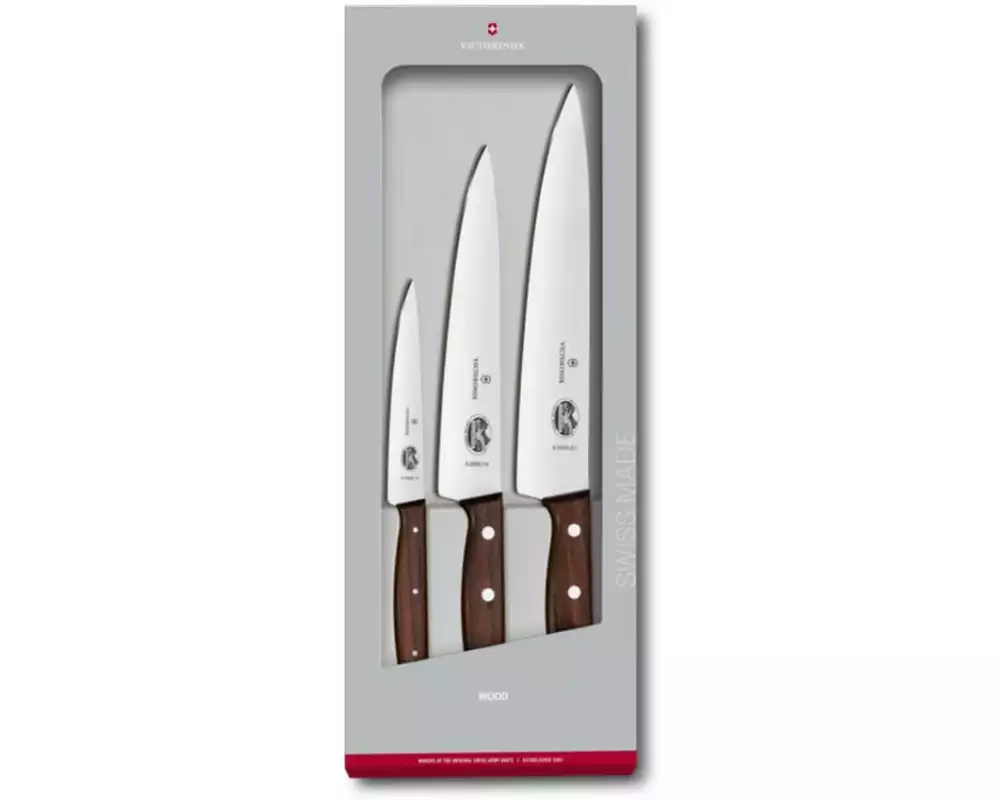 Victorinox Tranchier-Set Wood 3-teilig, Braun