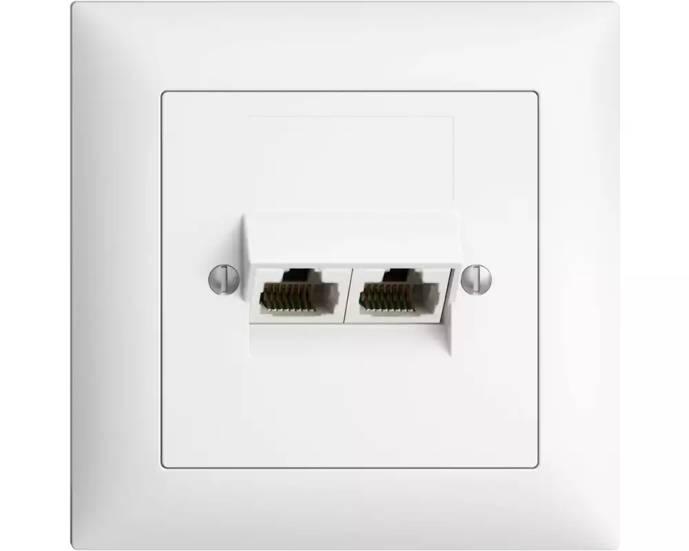 Feller EDIZIOdue Telefondose UP 2x RJ45, ungeschirmt