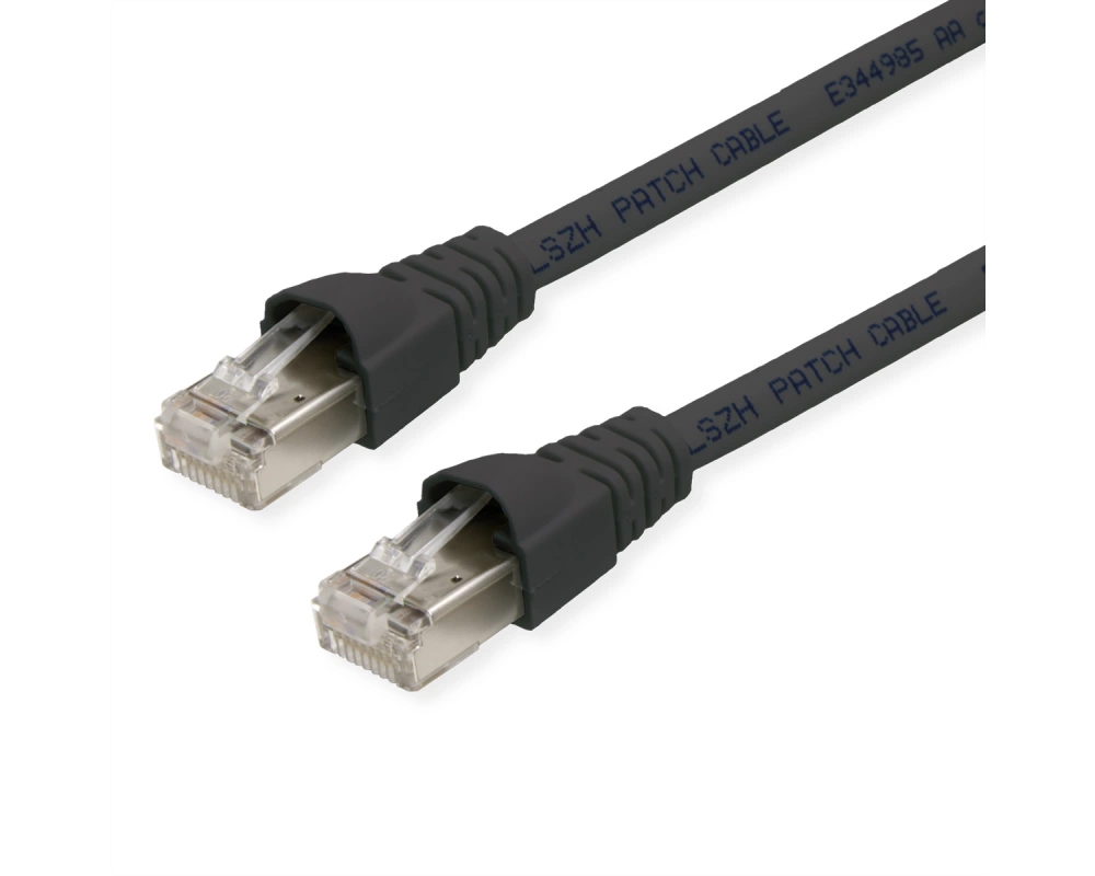 TELEGÄRTNER Patchkabel S/FTP, Cat.6A, LSOH, schwarz, 0,25 m