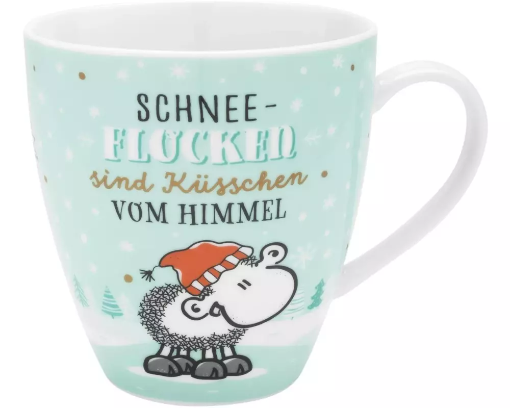 Sheepworld Universaltasse Schneeflocken 450 ml, 1 Stück, Hellgrün