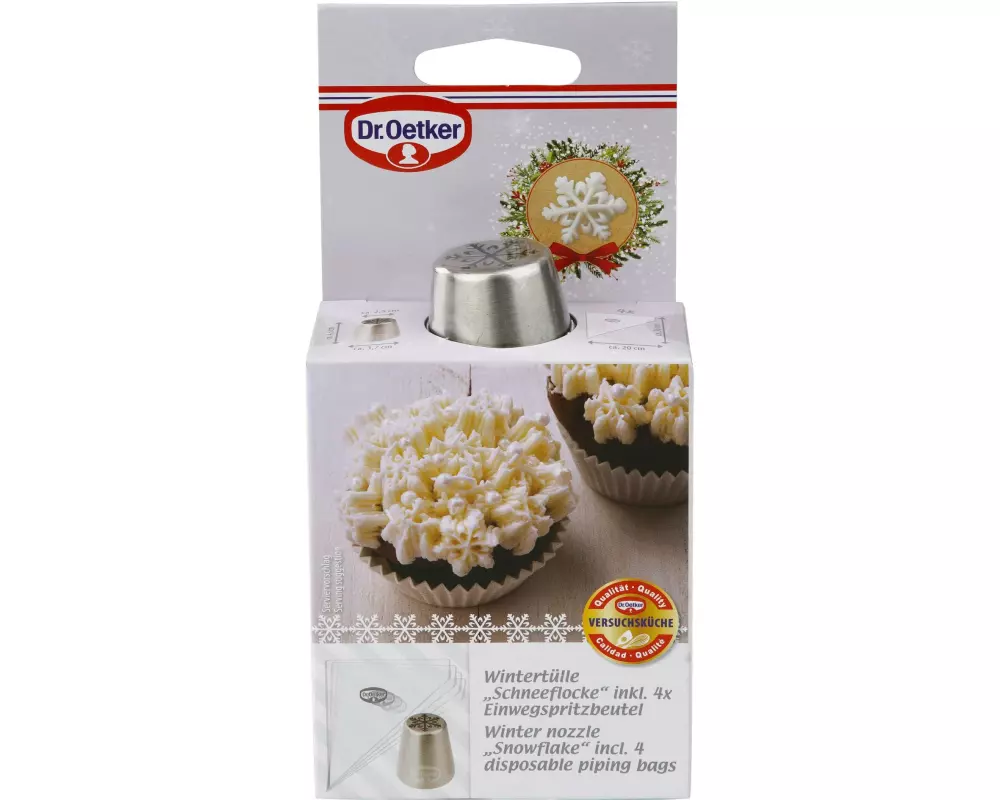 Dr.Oetker Wintertülle Schneeflocke mit 4 Einwegspritzbeuteln