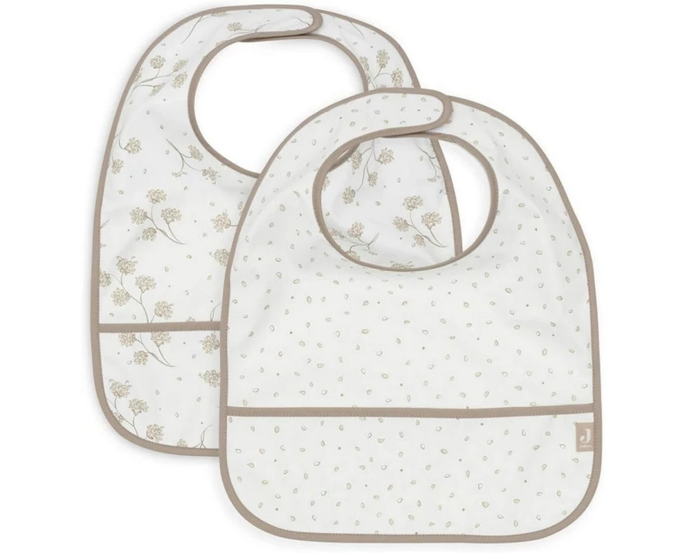 Jollein Lätzchen wasserdicht 2er Set Leafy Dreams 40 x 29 cm