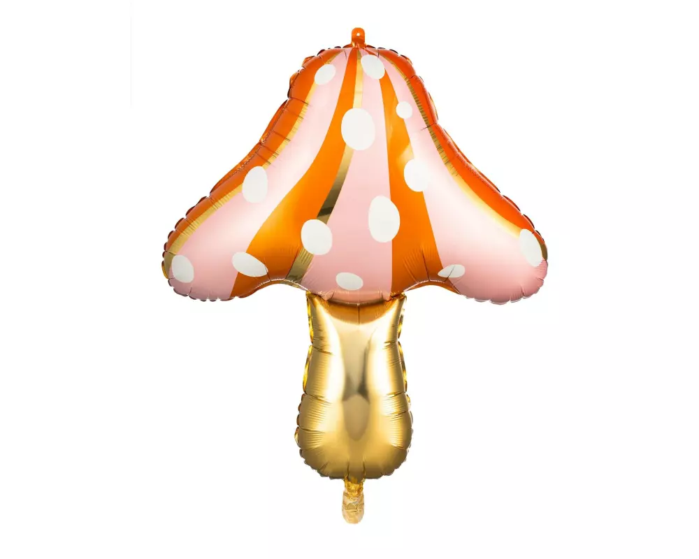 Partydeco Folienballon Pilz Gold/Orange/Rosa