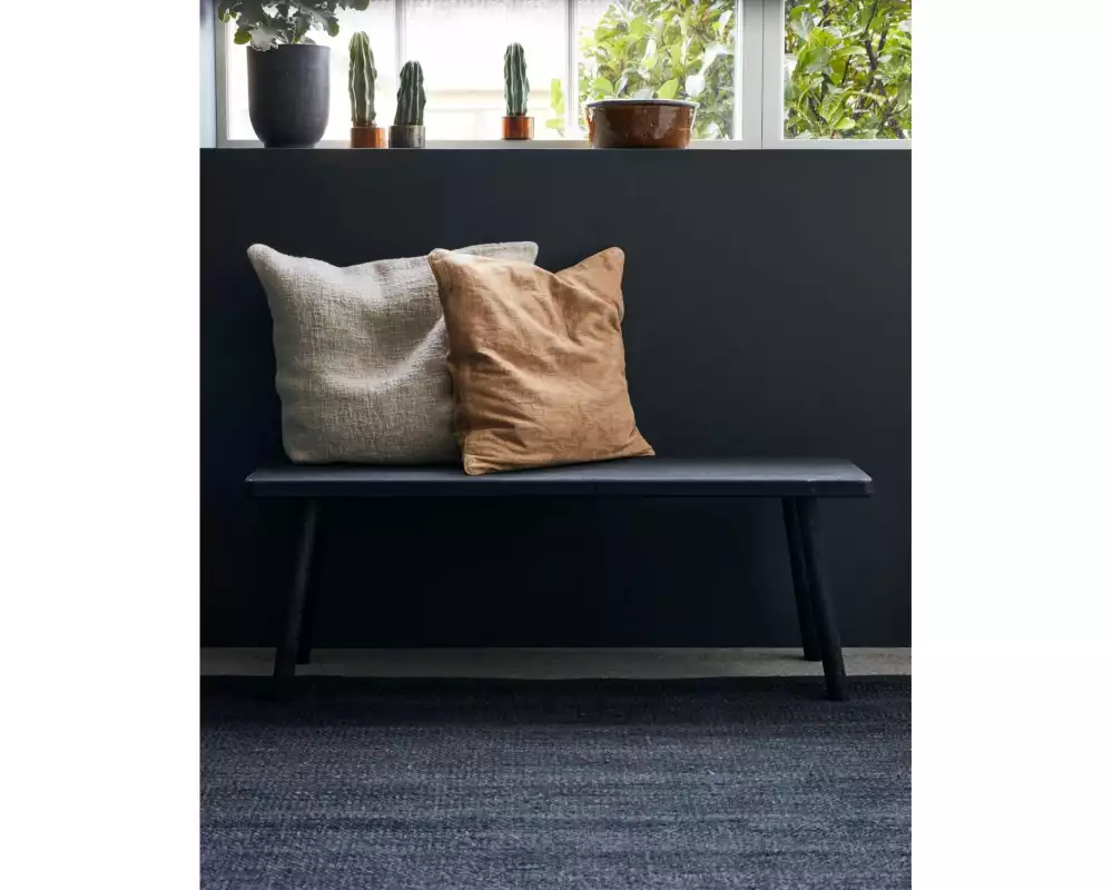 House Doctor Sitzbank Nadi, 120 x 38 x 43 cm, Schwarz