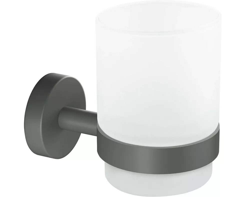 tesa Moon Grey Zahnputzbecherhalter ohne Bohren, grau