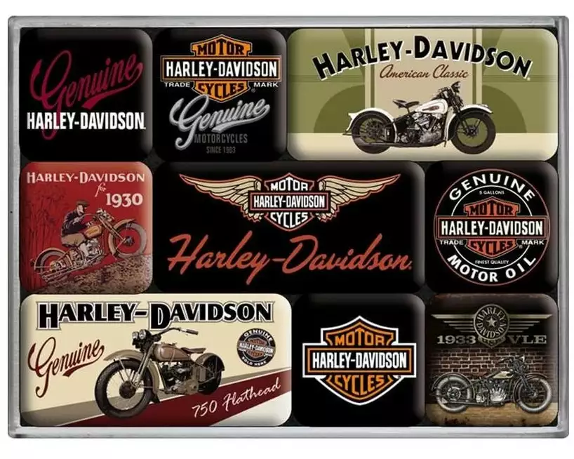Nostalgic Art Magnet-Set Harley Davidson 1 Stück, Mehrfarbig