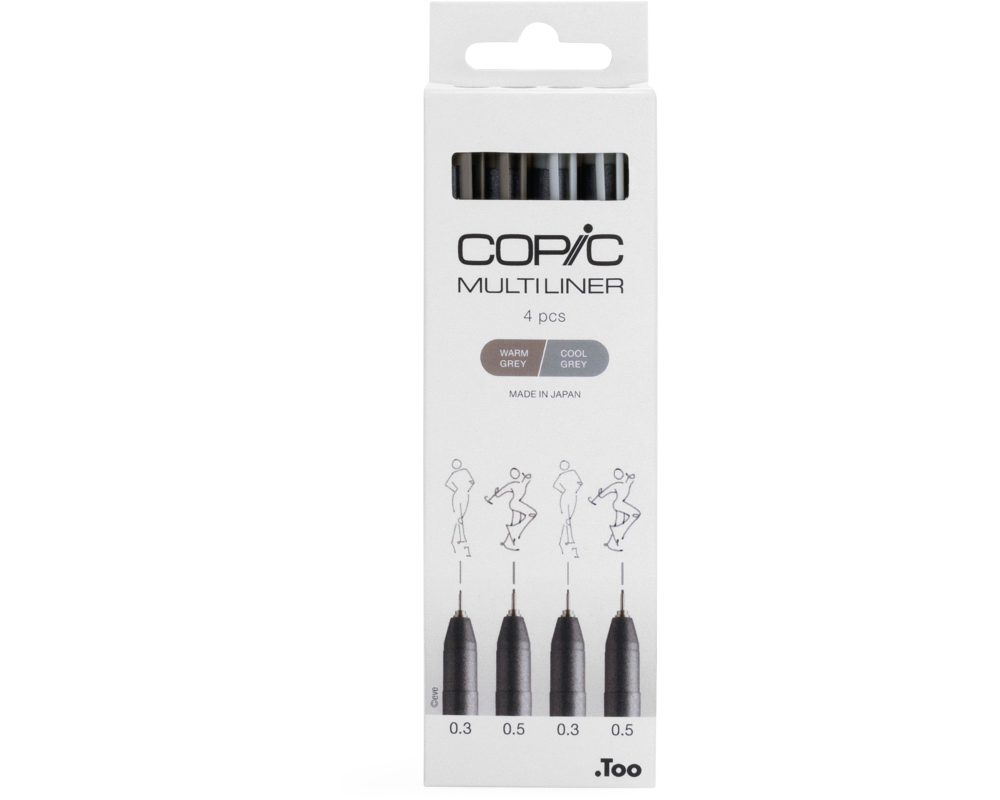 COPIC Multiliner 22075634 grau 4 Stück