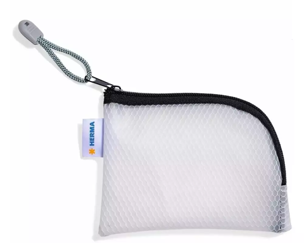 HERMA Etui Mesh Bag A7, 7.4 x 10.5 cm, Schwarz/Weiss