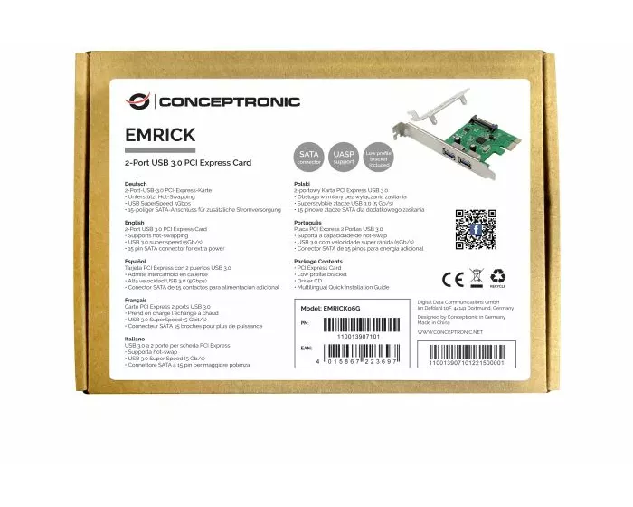 EMRICK06G 2-Port USB 3.0 PCIe Card