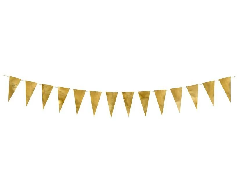 Partydeco Wimpelgirlande Gold Metallic 2.15 m