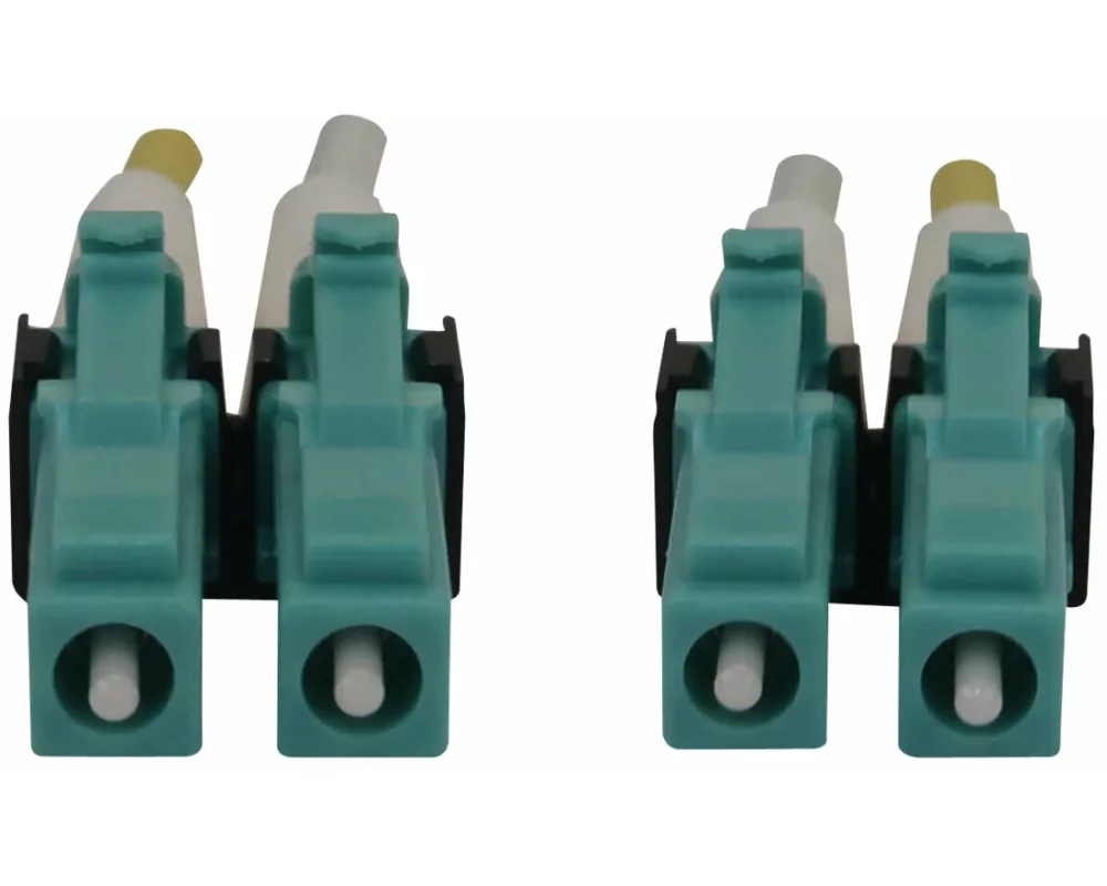 EATON TRIPPLITE 400G, Multimode, 50/125, OM3, Switchable, Fiber Optic Cable, Duplex, LC-PC, M/M, LSZH, Aqua, 5m 16.4ft.