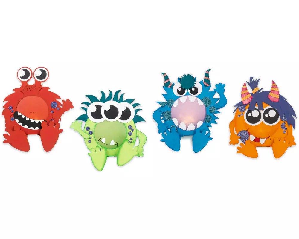 URSUS Bastelset Paper Illuminies Little Monsters 4 Stück