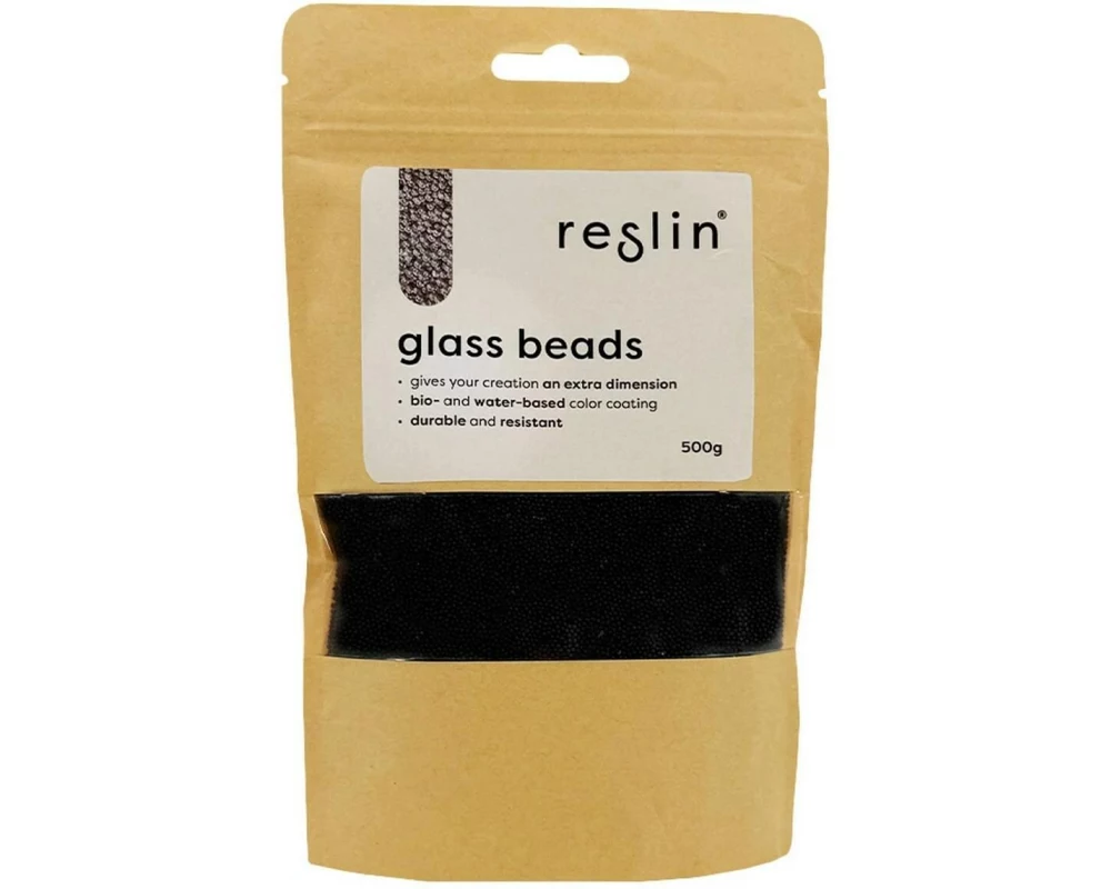 Reslin Glasperlen 500 g Schwarz