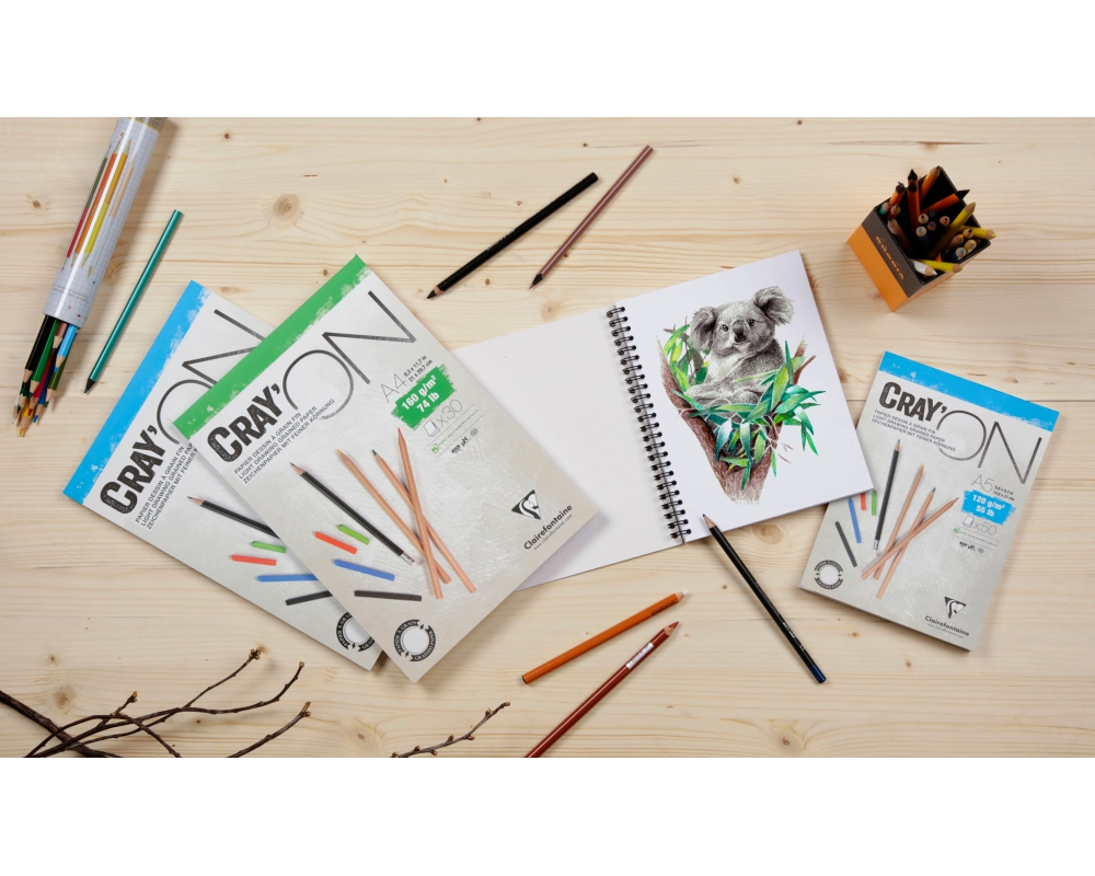 CLAIREFONTAINE Cray'On A4 975027C Weiss 30 Blatt