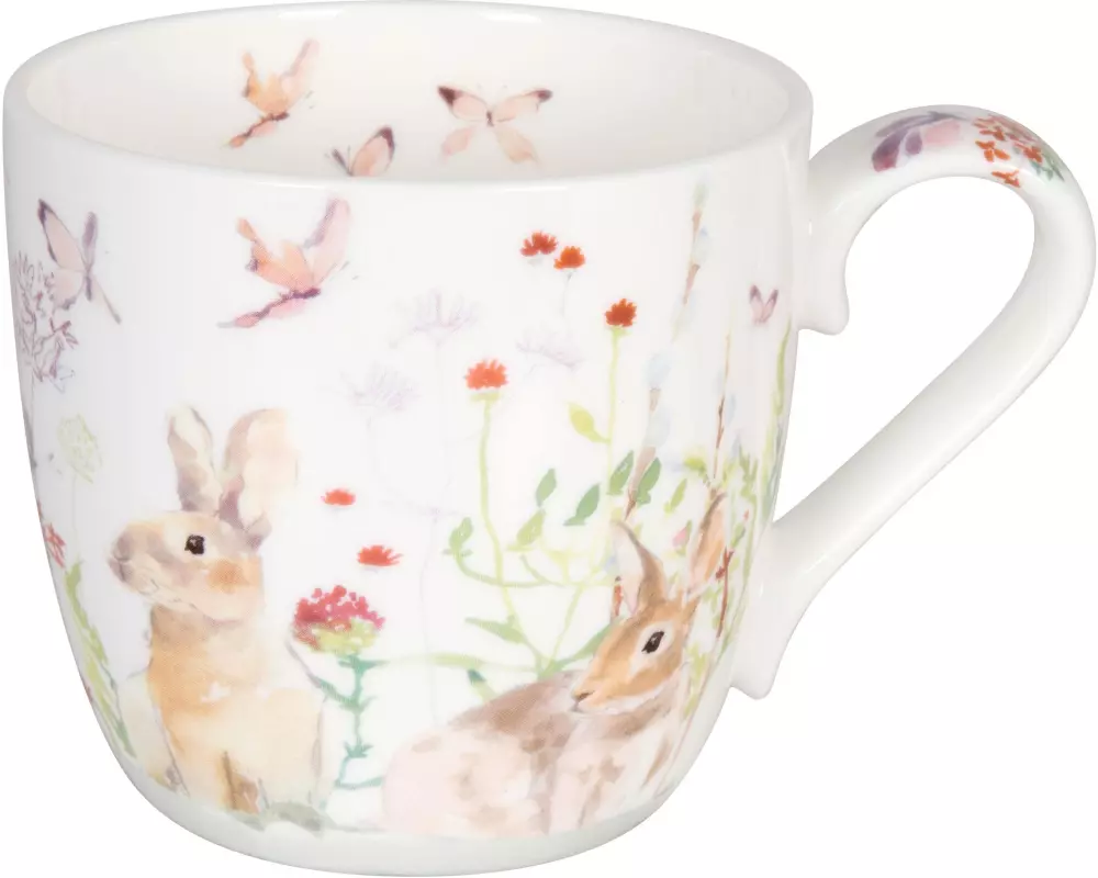 Könitz Kaffeetasse Spring Bunnies 420 ml , 1 Stück, Mehrfarbig