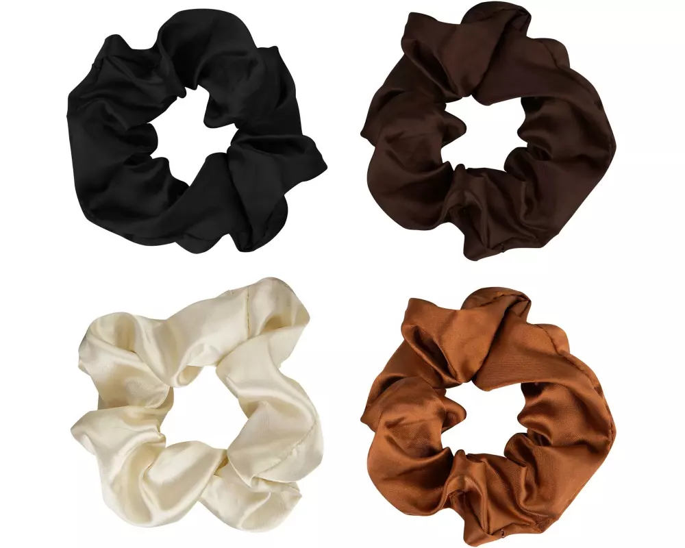 Brushworks Scrunchies Satin, Nude, 4 Stück