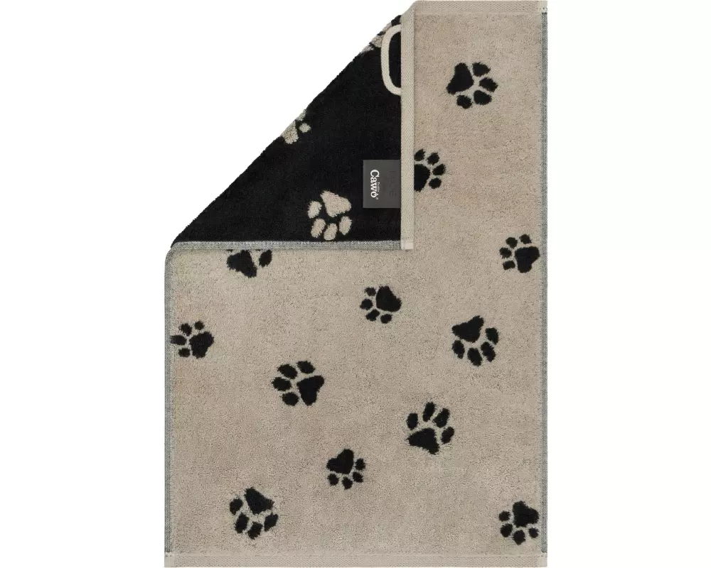 Cawö Gästetuch We Love Dogs Paws, 30 x 50 cm, Schwarz