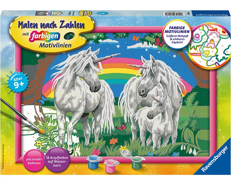 CreArt, Malen nach Zahlen Kinder - Fabelhafte Einhornwelt