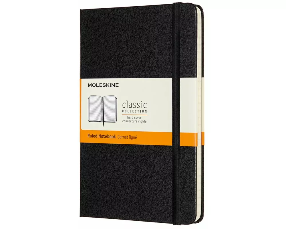 Moleskine Notebook Medium, Ruled, Hard Cover, Black