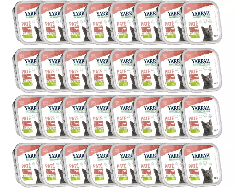 Yarrah Bio-Nassfutter Bio Paté Rind & Huhn 32x 100 g