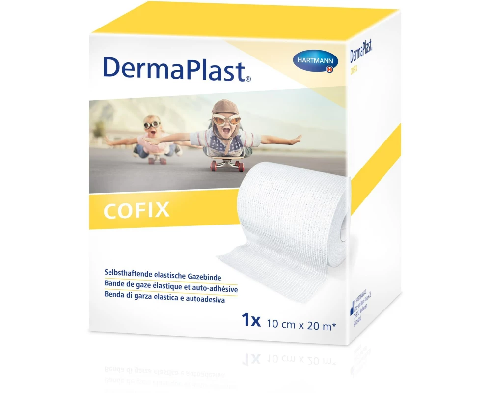 DermaPlast Gazebinde Cofix weiss Sparrolle 10 cm x 20 m