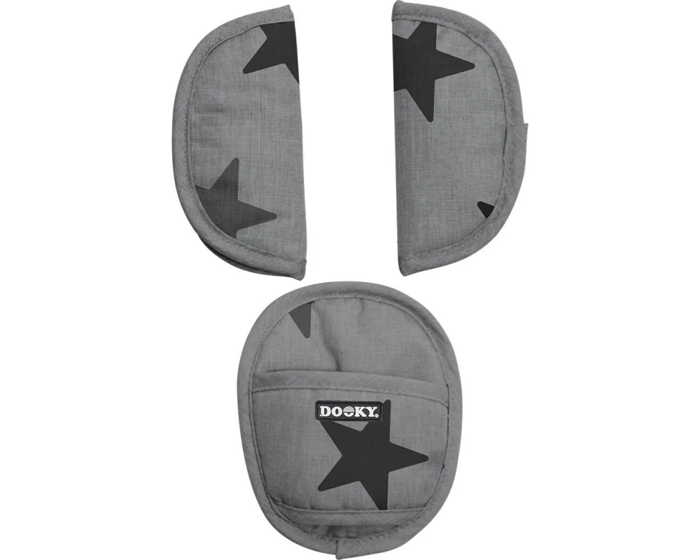 Dooky Universal-Gurtpolster Grau Sterne